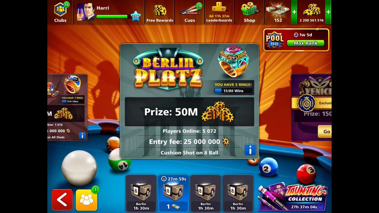 Hulluaki hullumpi 8 Ball Pool striimi