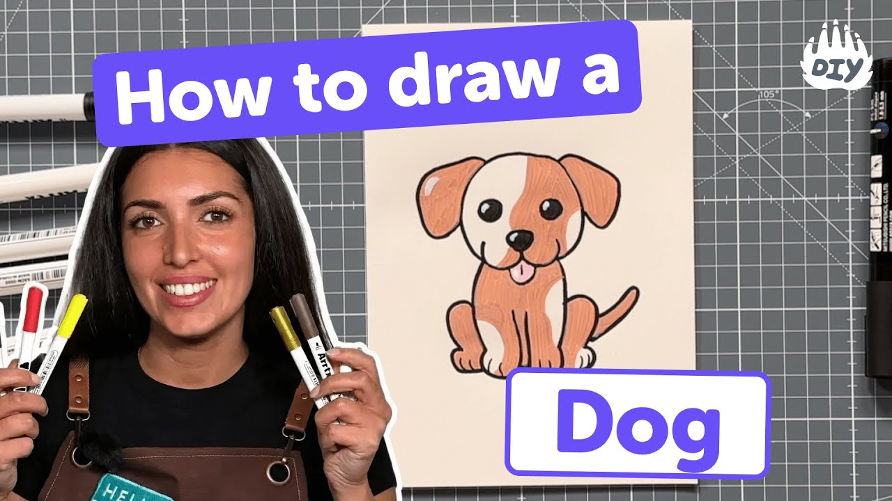 Как нарисовать собаку | Простой пошаговый урок рисования для детей | DIY.ORG