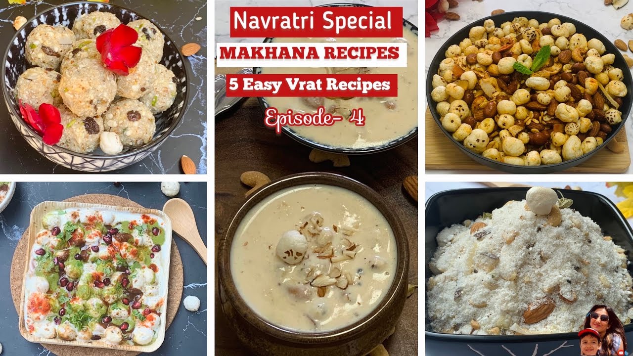 5 Easy Makhana Recipes| Simple Navratri Recipes |Healthy Vrat Recipes|Navratri Snacks|Navratri Sweet
