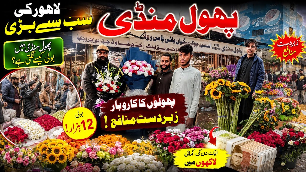 Phool Mandi Lahore || Largest Flowers Market in Lahore | All Types of Flowers Hole Sale Market 