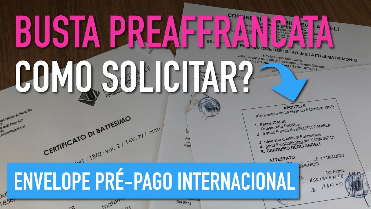 BUSTA PREAFFRANCATA: Envio de Envelope Pré-Pago Para a Itália (Coupon Réponse)