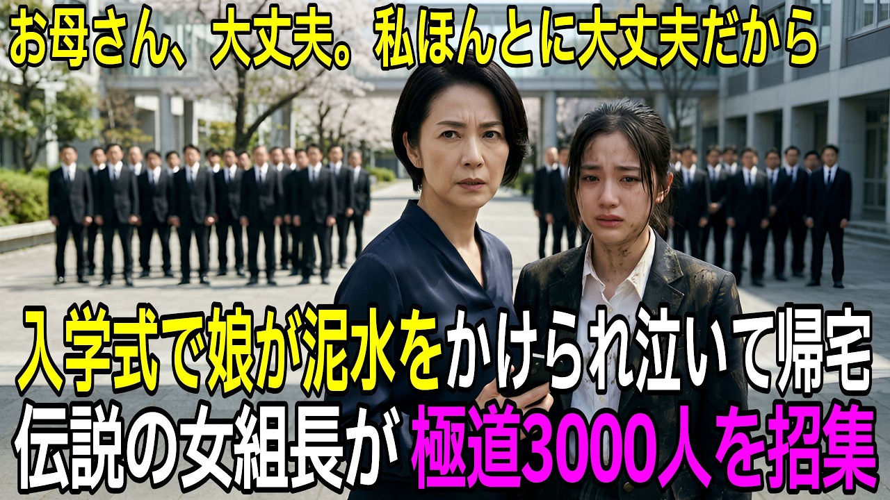 入学式で娘が泥水をかけられ帰宅。伝説の女組長の私が3000人の極道を招集「あの一家、跡形もなく消すよ」