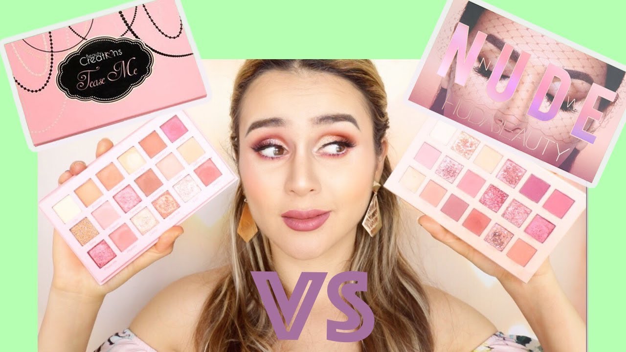 DUPES? TEASE ME BEAUTY CREATIONS VS NUDE HUDA BEAUTY + TUTORIAL | Maquicienta