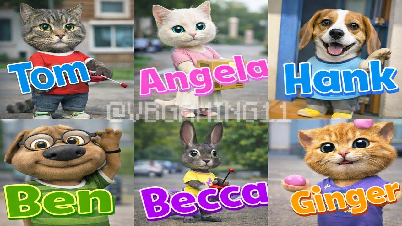 All 6 Characters in Real Life My Talking Tom Friends 2 All Trailers Animation Angela Hank Ben Ginger