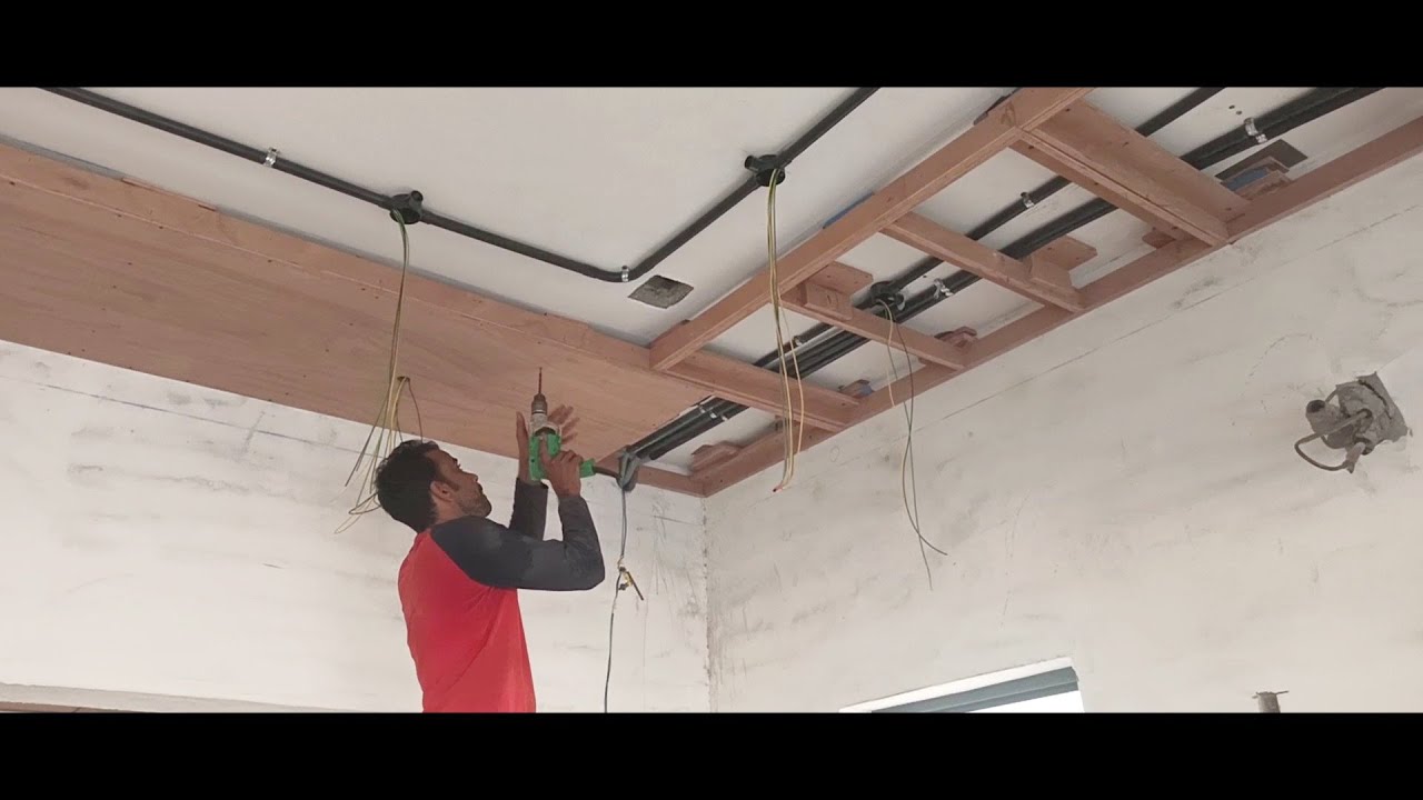 प्लाईवुड में फॉल सीलिंग कैसे बनाते ? How to install wooden false ceiling