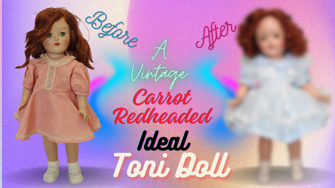Restoration of a 70 yr old Ideal Toni Doll/Before and After #redhead #diydollartist