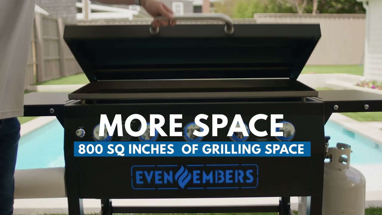 Even Embers Five Burner Gas Griddle w/ Lid | GAS2540AS