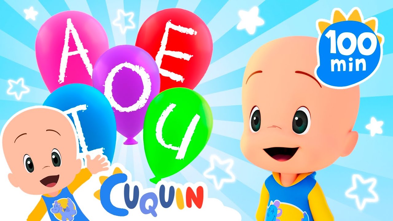Aprenda as vogais e as cores com os balões mágicos do Cuquin 🔠🎈  Desenhos animados para bebês