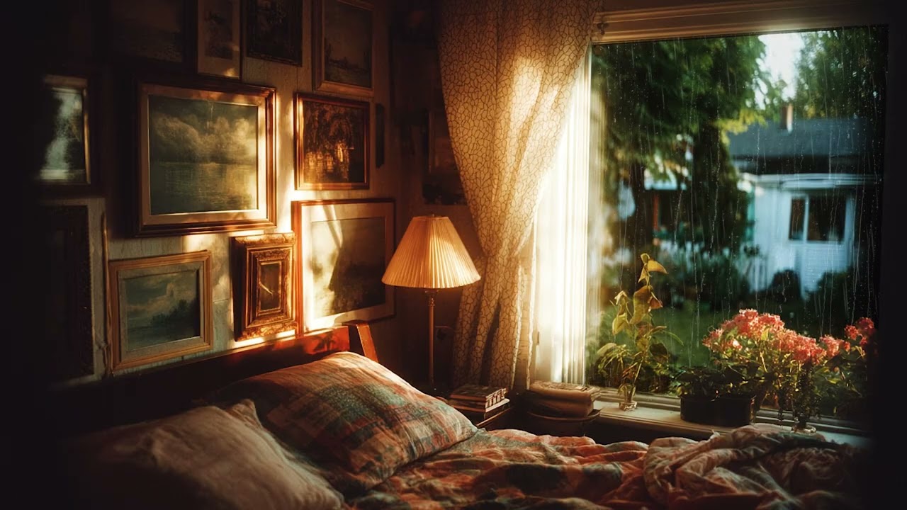 Nostalgic Rain on the Window 🌧️ Dark Night Ambience for Anxiety Relief