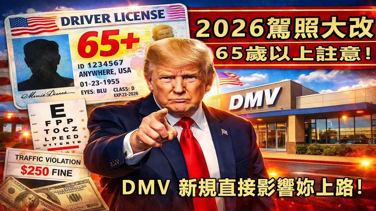 2026年DMV驚天變動！65歲以上駕駛者必看，不知道這些可能直接丟駕照 # 美國老人駕照 # 美國華人生活 # 駕駛安全 # 美國駕照 # 美國交通法規 #RealID