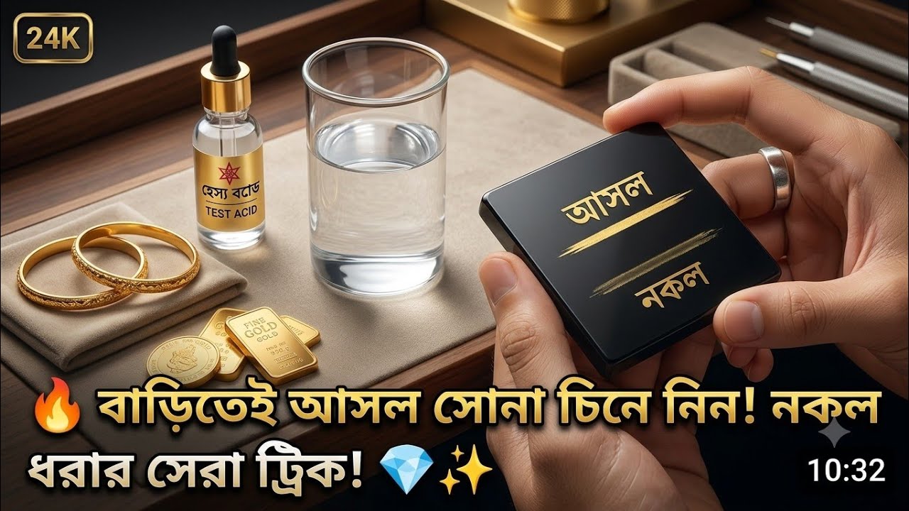 🔥 নকল সোনা এবং আসল সোনা চেনার সহজ ও কার্যকর উপায় শিখুন! 💎#নকলসোনা #সোনাচেনারউপায় #goldtest