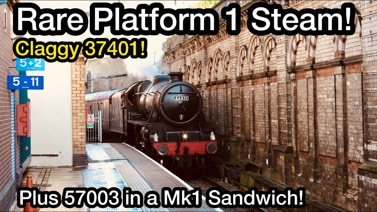 CLAGGY 37401, 57003 in a SANDWICH & a RARE Steam pass through Platform One at Crewe! 13/11/25
