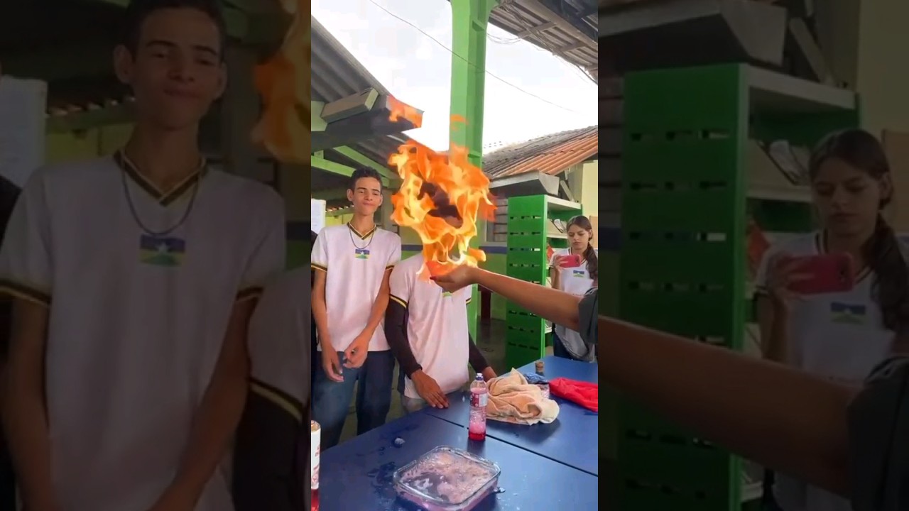 Fogo que n&atilde;o queima a m&atilde;o - Feira de Ci&ecirc;ncias #experience #fogo #ci&ecirc;ncia #viralshorts