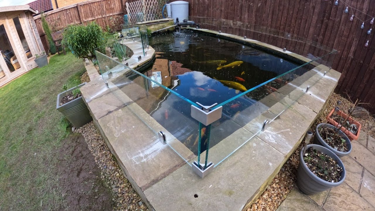 Koi Pond Glass Jumpguards / Heron Deterrent Install - CWD Pond