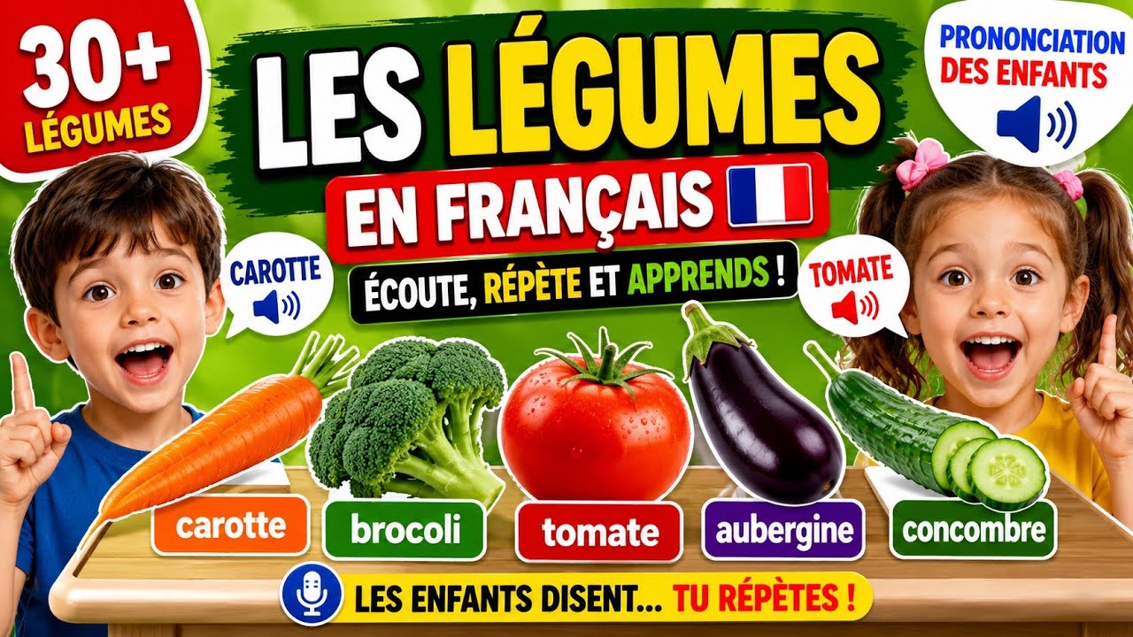 Les légumes en français 🥕🥦 | Vocabulaire facile pour débutants 🇫🇷