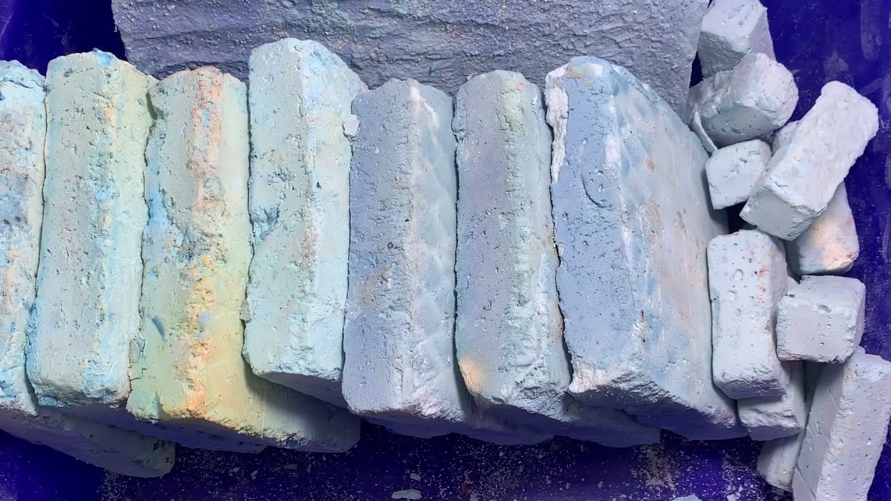 Blue Slab Slaby ~ Dusty and crunchy ~ Oddly Satisfying ~ ASMR