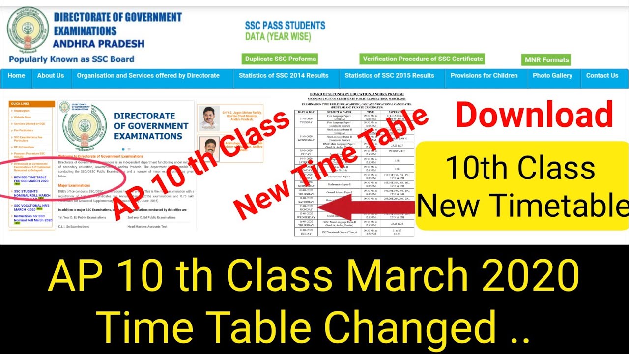 How to Download ap ssc New Timetable 2020 in Telugu
