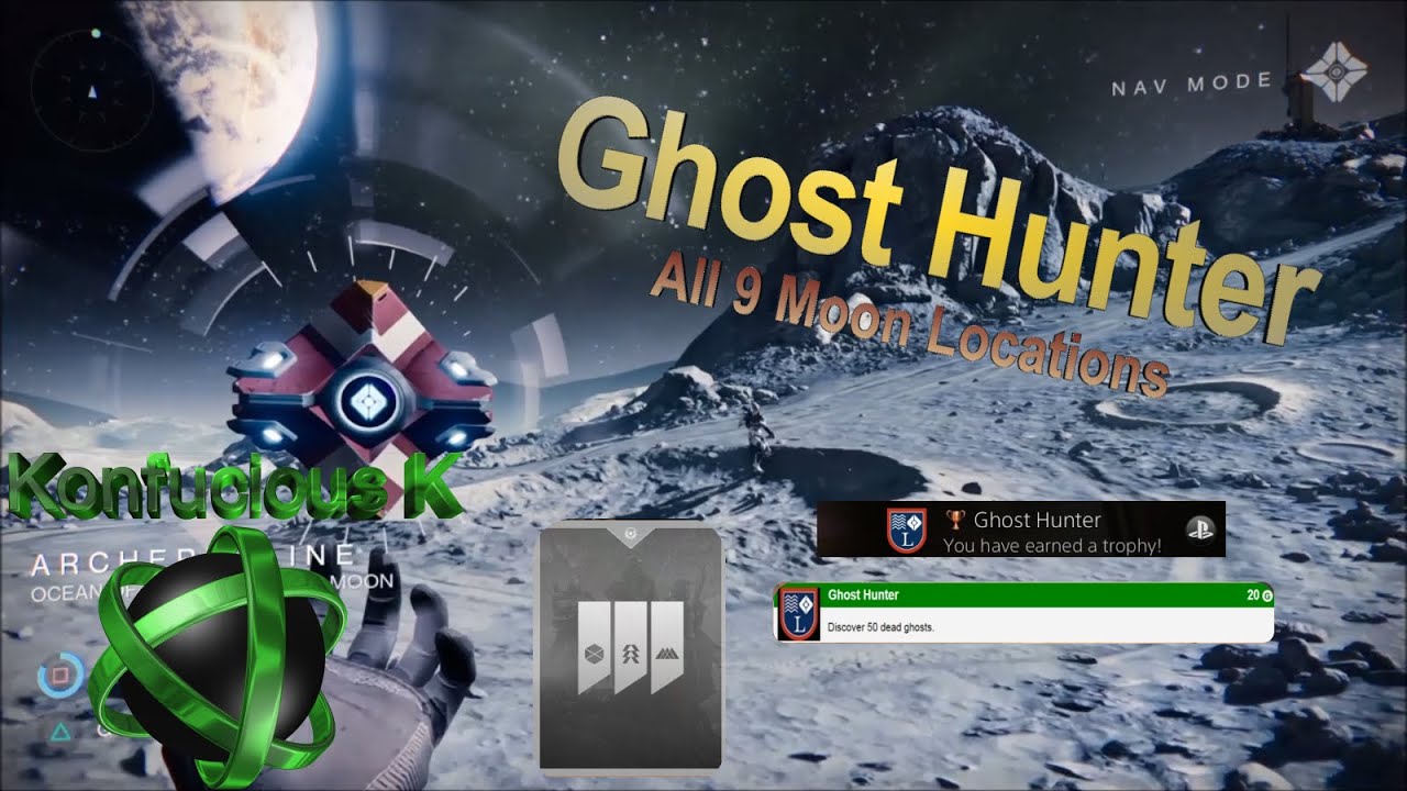 Destiny - Ghost Hunter Trophy - All 9 Moon Locations and Routes