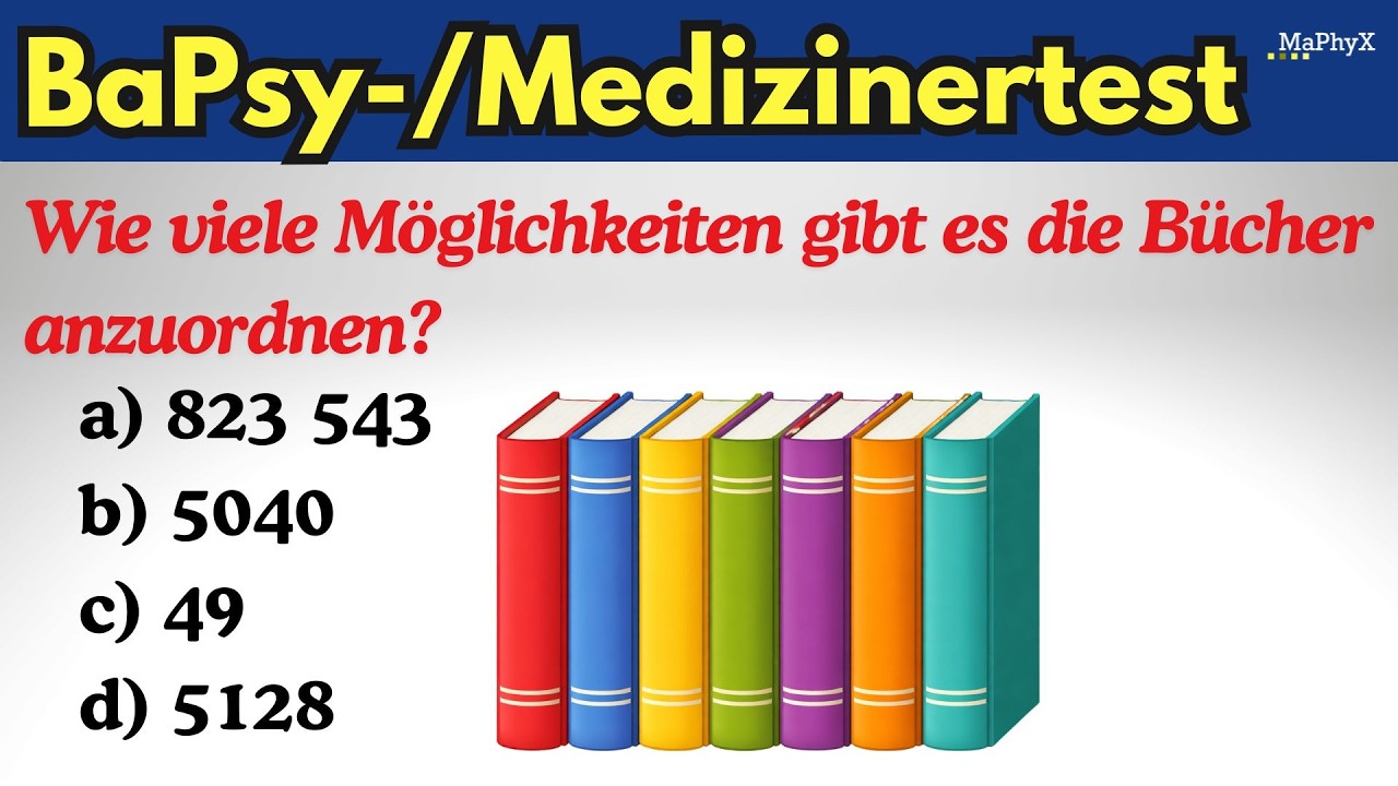 Kombinatorik Rätsel: Wie viele Anordnungen gibt es? Typische Aufgabe im BaPsy-Test