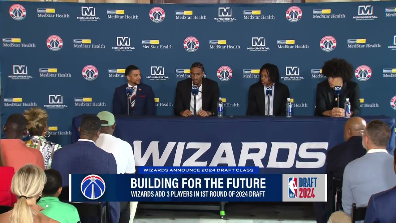Will Dawkins, Alex Sarr, Bub Carrington, & Kyshawn George Wizards Introductory Press Conference