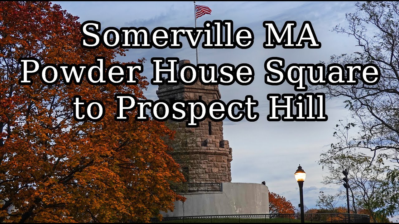[4K] Somerville MA Ride Powder House to Prospect Hill via Davis Square and Highland Ave Fall Foliage