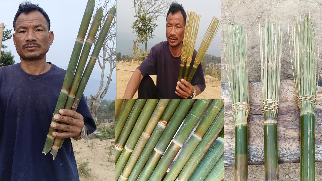 How to make simple bamboo broom 🧹@WangbaPKonyak-z6whttps 