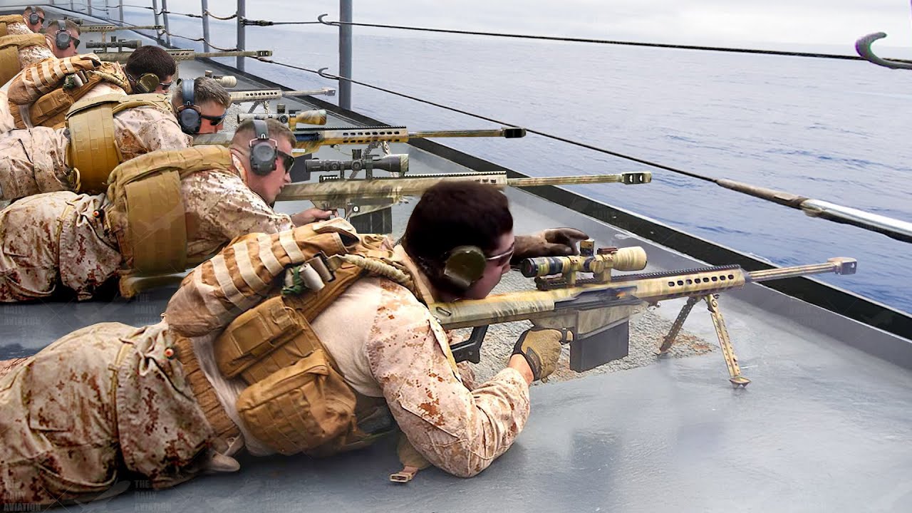 US Elite Snipers Defend US Navy Ship in the Middle of the Ocean