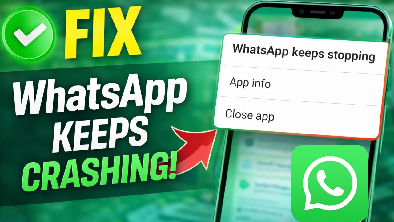 How to Fix WhatsApp Keeps Crashing Problem | WhatsApp Keeps Stopping Error Fix (Android 2026)