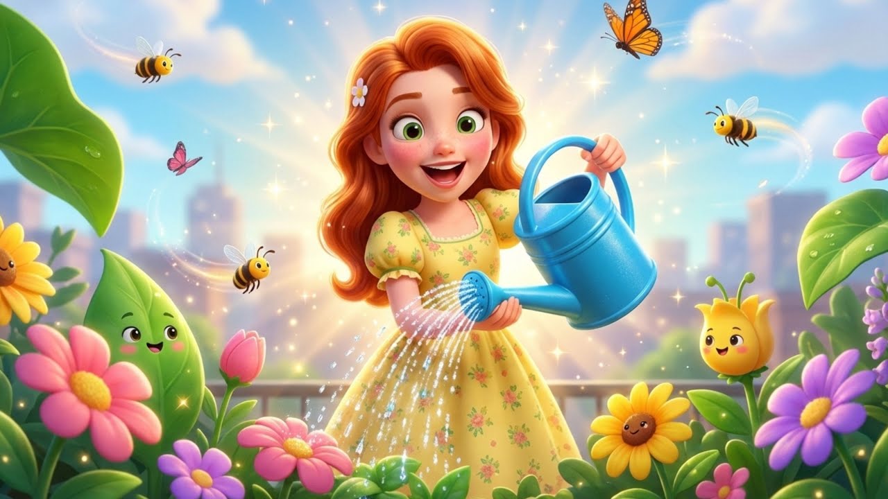 Luna’s Rooftop Garden 🌱💦  Fun 3D Cartoon Song for Kids  Toon Tune