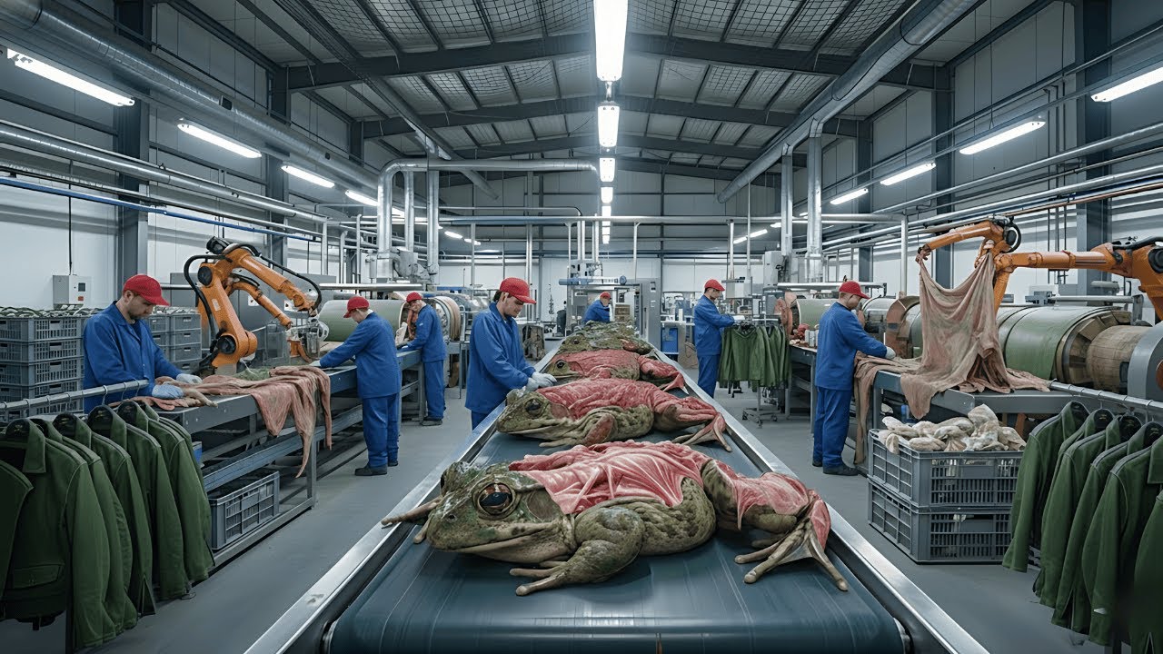 Inside a Modern Bullfrog Leather Factory: From Giant Bullfrog to Leather Jacket (Full Process)