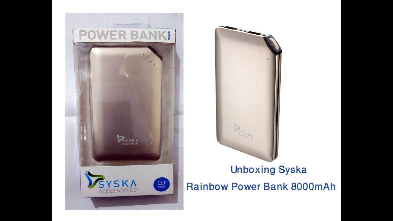 Unboxing Syska Rainbow Power Bank 8000mAh (Gold)