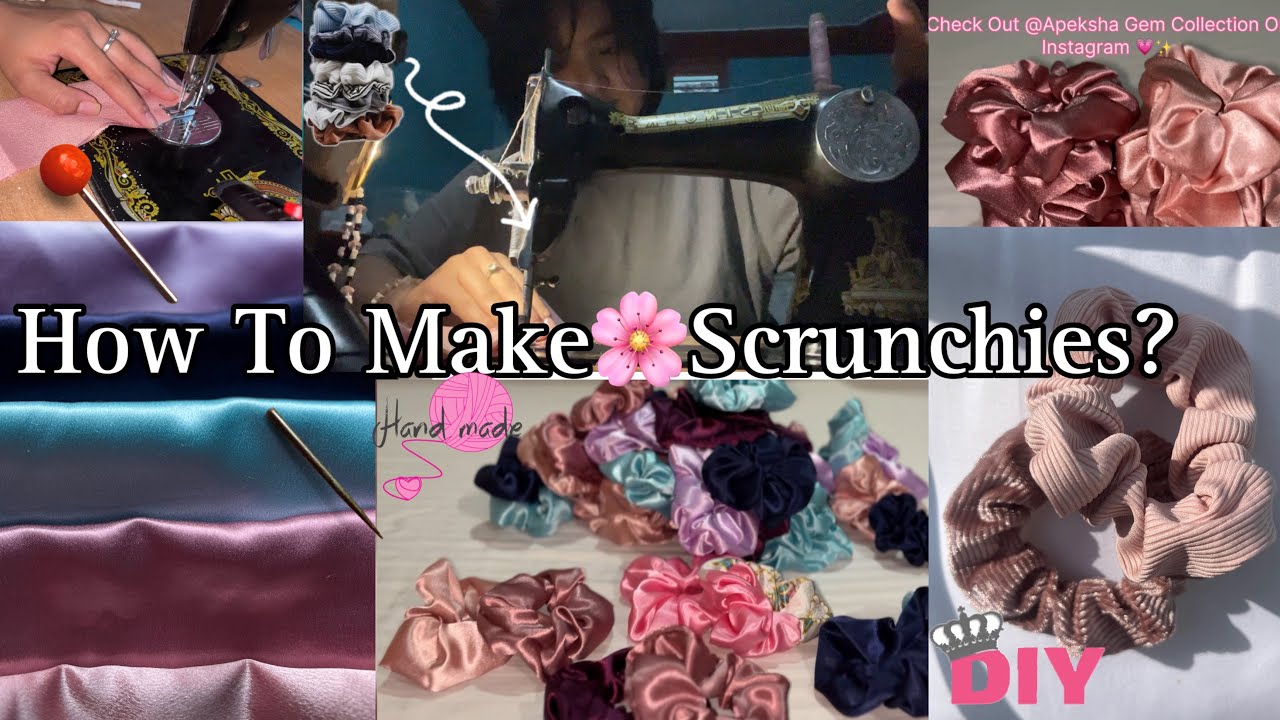 How To Make Scrunchies At Home?DIY🌸Satin Silk Scrunchies✨ Hair Rubber band easy way🤩SEWING TUTORIAL🎀