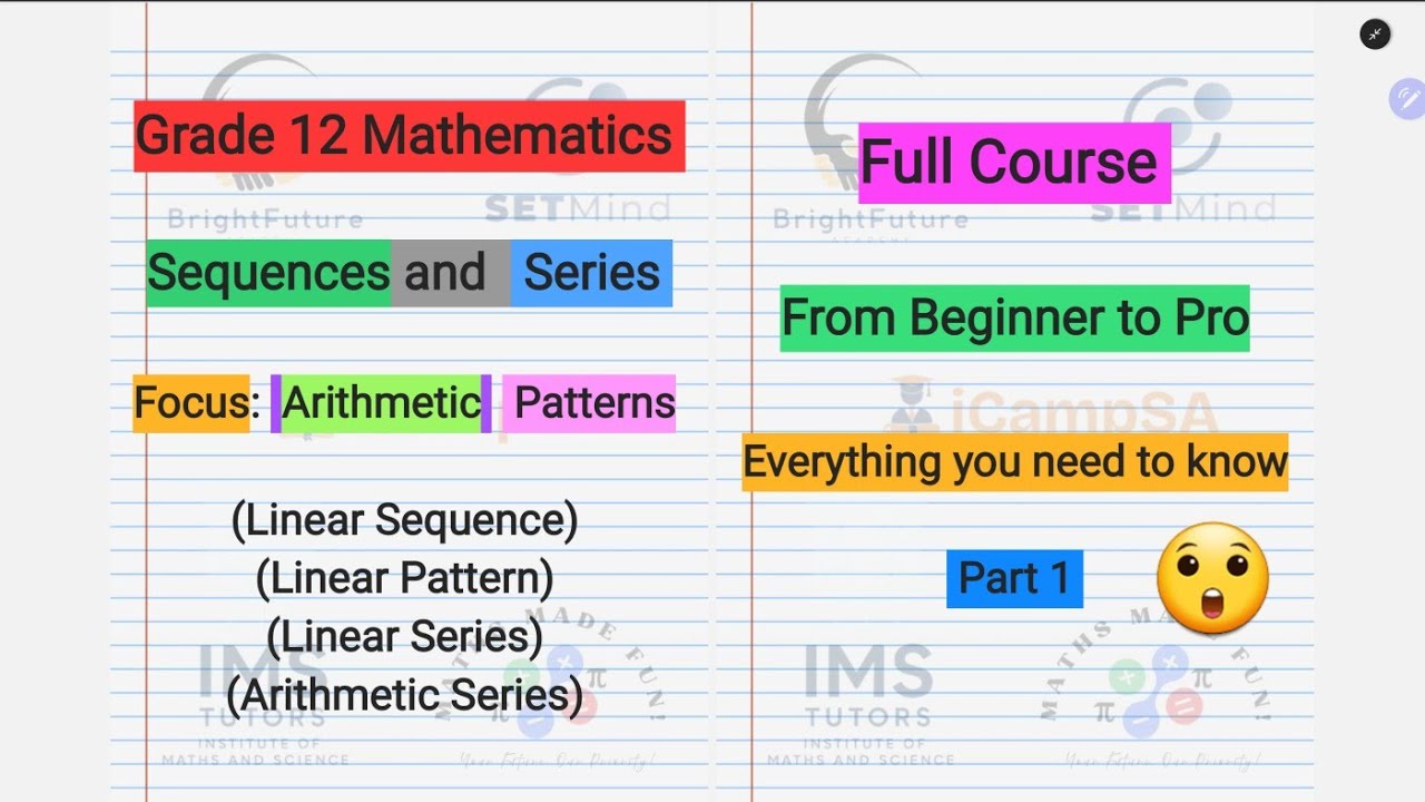 Arithmetic Sequences and Series Full Course | Grade 12 Maths | Beginner to Pro | ICampSA
