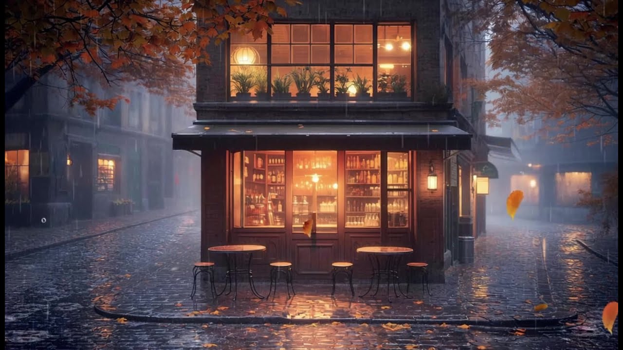 Cozy Bookstore Rainy Day Ambience