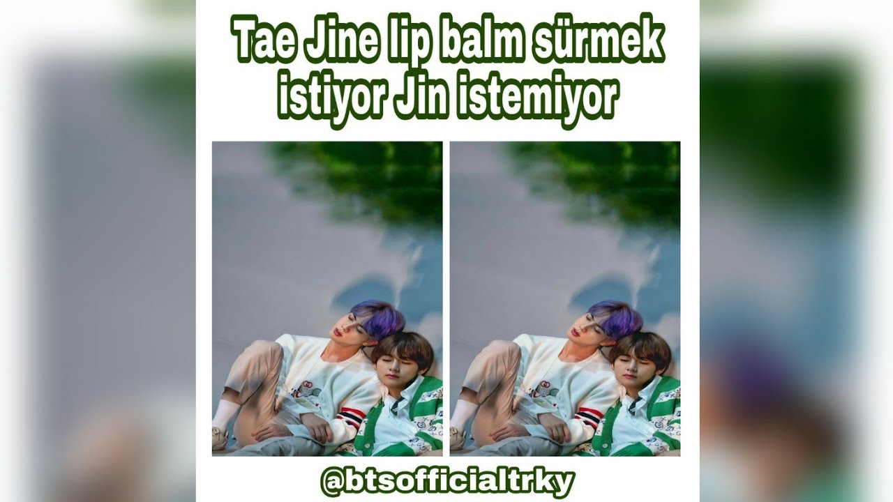 Tae'nin Jin'e lip balm sürme çabası 😂