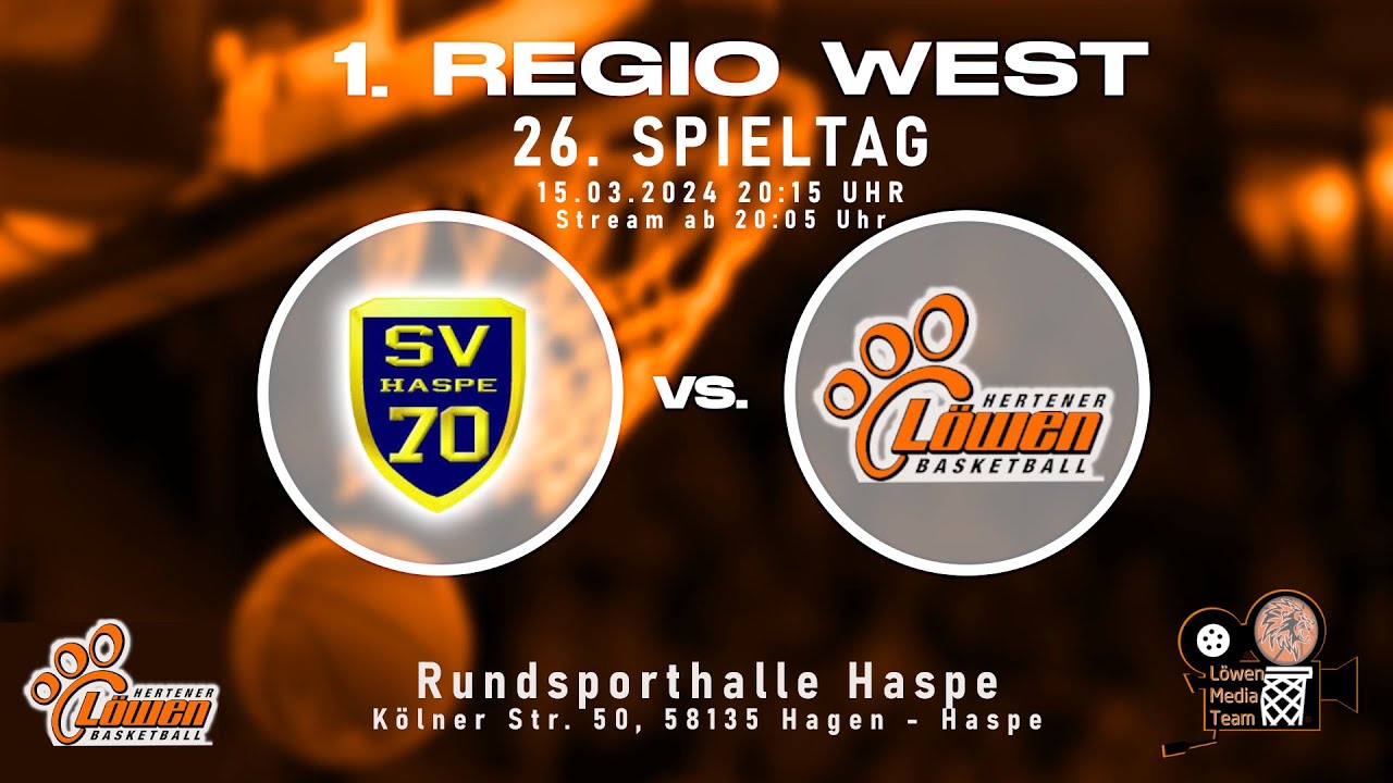 26. Spieltag 1.Regio West  Hagen Haspe gg. Hertener Löwen