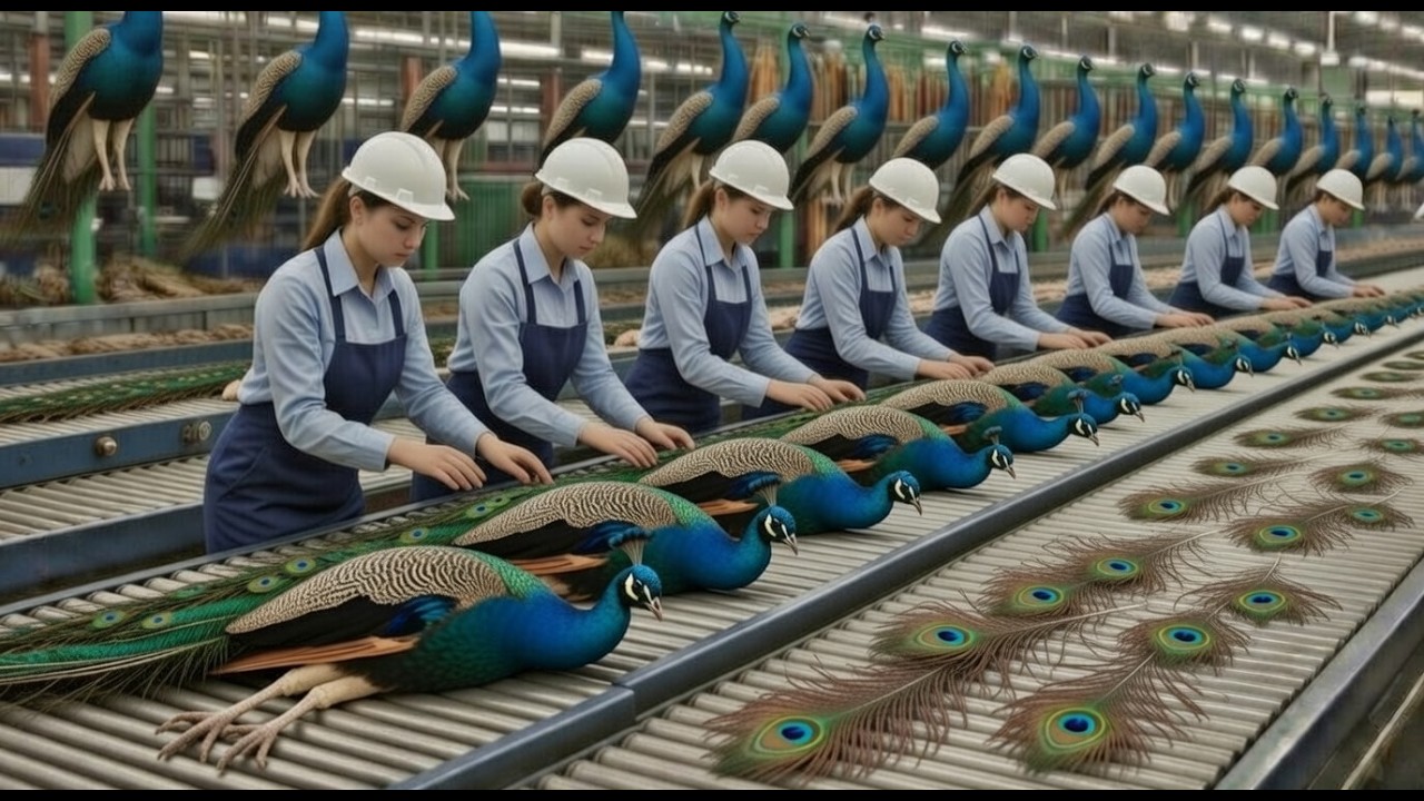 Inside the Peacock Feather Factory: From Nature to Luxury Fashion (Full Process)