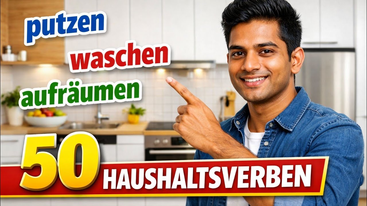 Deutsch lernen mit Haushaltsverben | 50+ Verben für den Alltag (A1–B1)