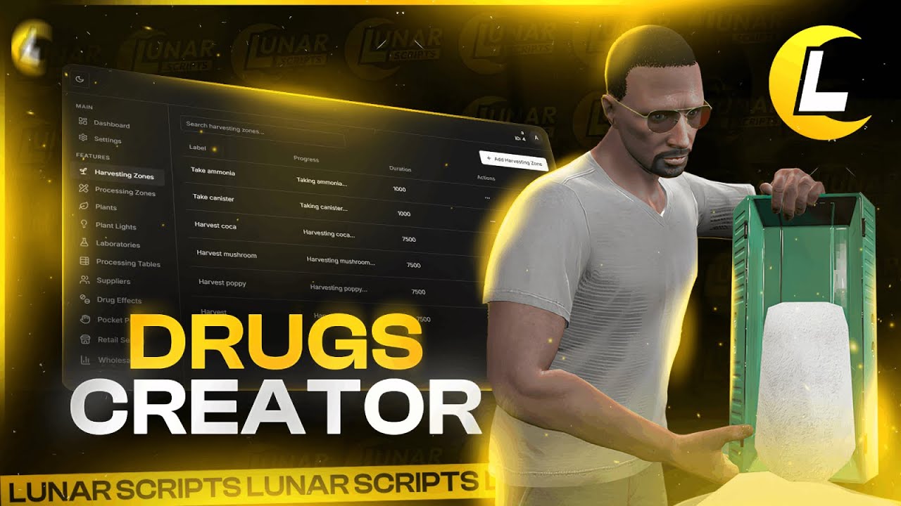 [QB/ESX] FIVEM DRUGS CREATOR SCRIPT | CINEMATIC SHOWCASE | PAID