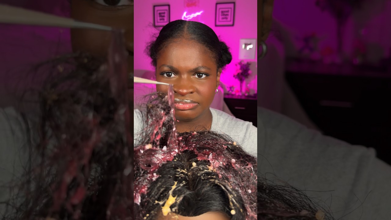 Removing sticky slime from your hair 😵&zwj;💫#asmr