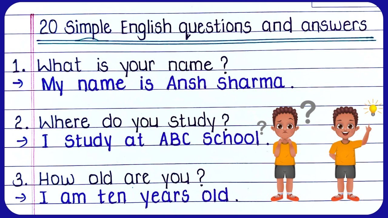 20 simple questions and answers in English | Daily English conversation | Spoken English