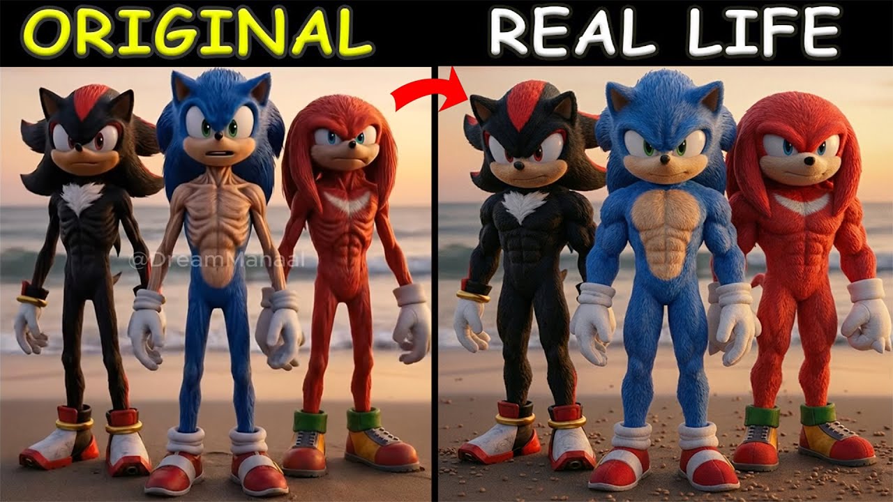 Sonic vs Shadow, Knuckles Transform!!! | Sonic The Hedgehog 3 Animation | Original vs Plush Toys