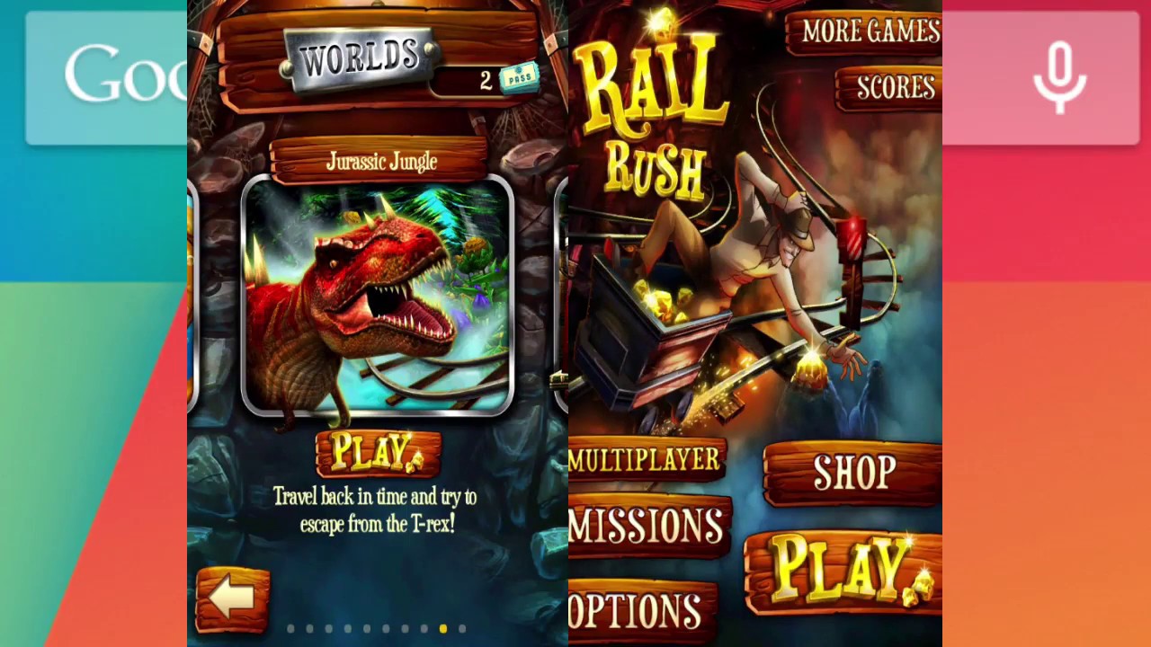 Rail Rush Jurassic Jungle Vs Old Mine | Funny Game