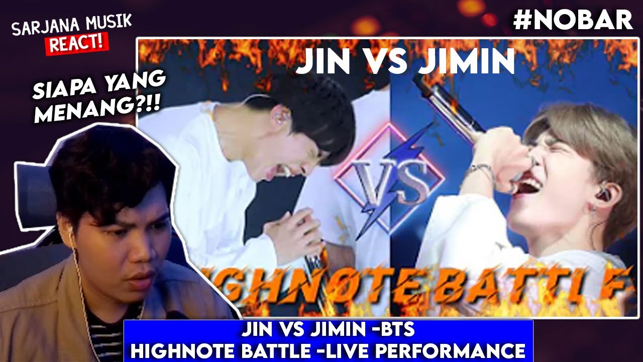 DUA2 NYA GAADAOBAT! | JIN Vs JIMIN - BTS  HIGHNOTE BATTLE -LIVE PERFORMANCE | SARJANA MUSIK REACT