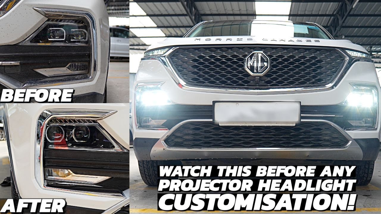 MG HECTOR BI Led Square projector install | 7 Times More Light than OEM Lights | Filmshoppee