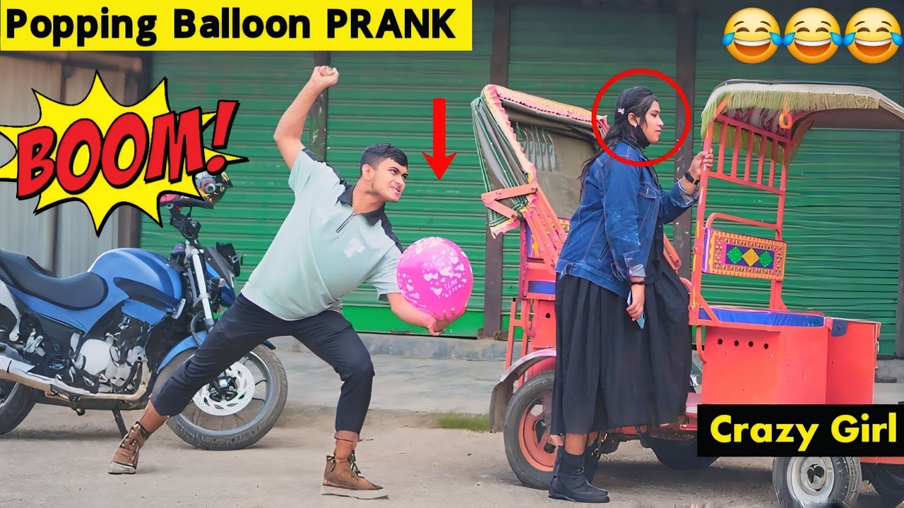 Viral Popping Balloon PRANK in 2025! with Crazy Girl | So Funny Reaction prank video | ComicaL TV