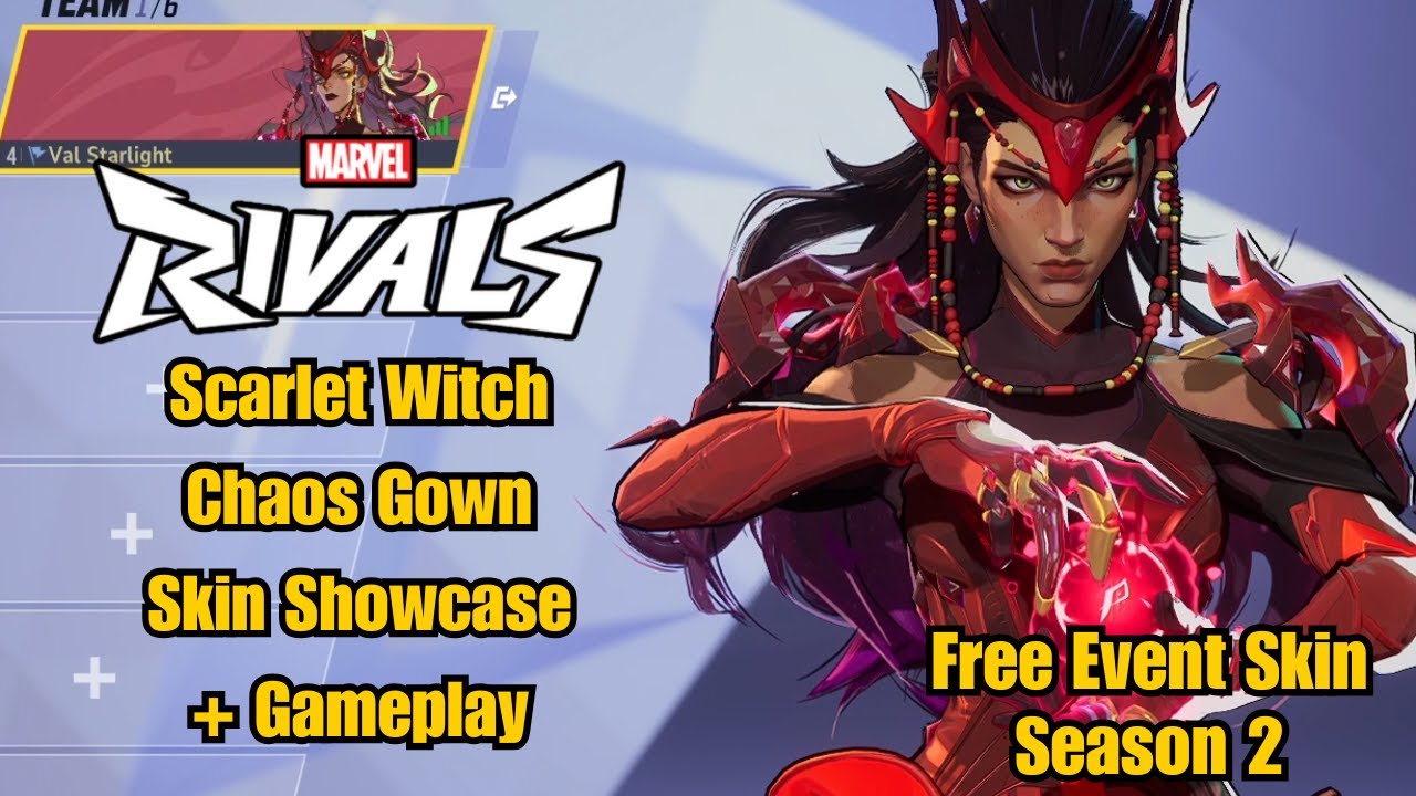 Scarlet Witch | Chaos Gown Free Event Skin Showcase | Marvel Rivals Gameplay Season 2 #HellfireGala