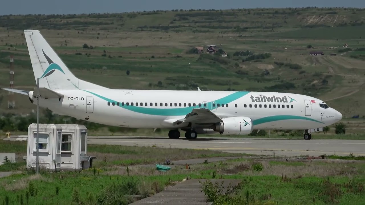 Tailwind Airlines Boeing 737-4Q8 [TC-TLD] at Cluj Airport | Aircraft Takeoff and landing | 4k