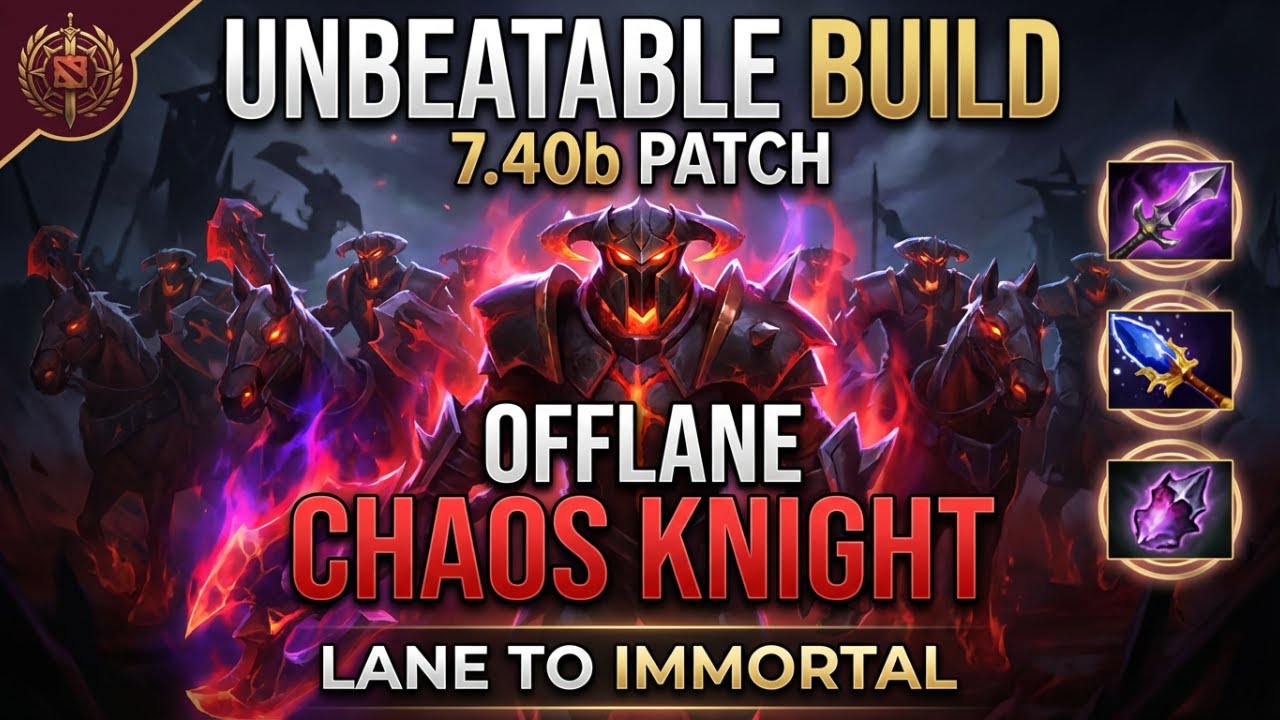 Unbeatable immortal build 7.40b patch | Offlane Chaos Knight | Dota 2 Ranked Full Match | MMR Grind