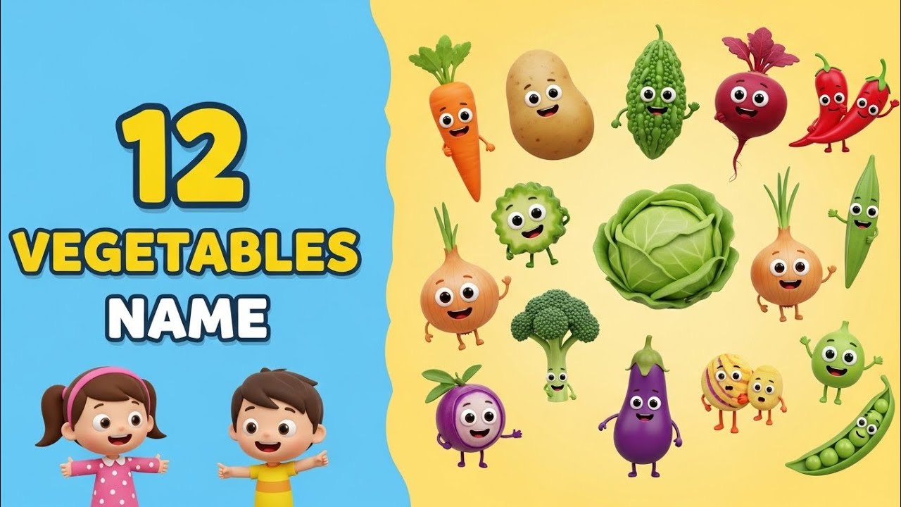 Vegetables Name in English for Kids | Preschool Learning Video